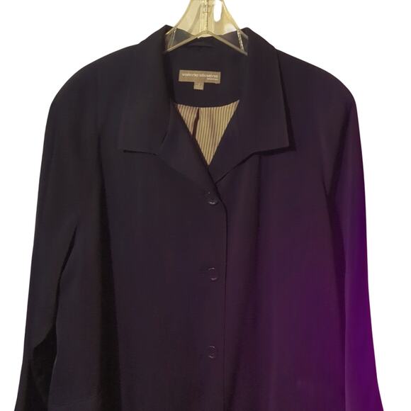 NWT Valerie Stevens Navy Blue Trench Coat 1X – Classic Style - Picture 1 of 8
